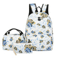 Floral Bags 3pcs Schoolbag Backpack Lunch Bag And Wallets-2