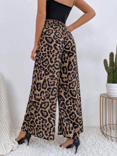Printed Elastic Waist Wide Leg Pants for Women Fashion-3