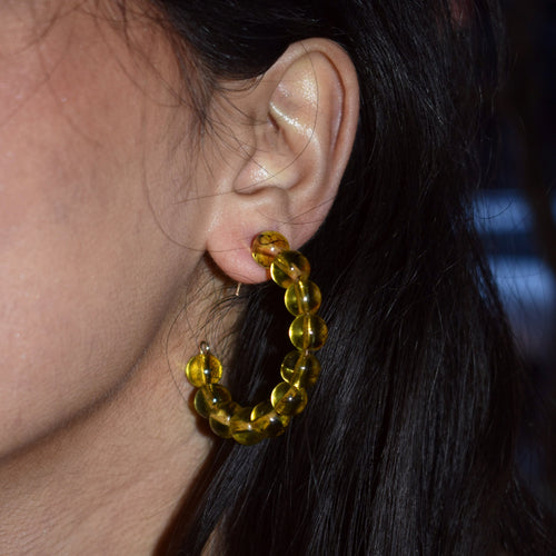 Bold Yellow Earrings, Fun Fashion Accessories, Vibrant Yellow Jewelry, Trendy Hoop Earrings | by lovedbynlanla-1