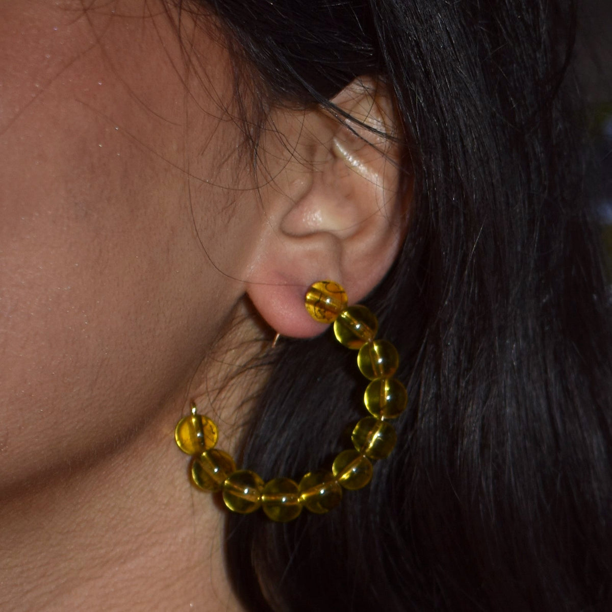 Bold Yellow Earrings, Fun Fashion Accessories, Vibrant Yellow Jewelry, Trendy Hoop Earrings | by lovedbynlanla-4