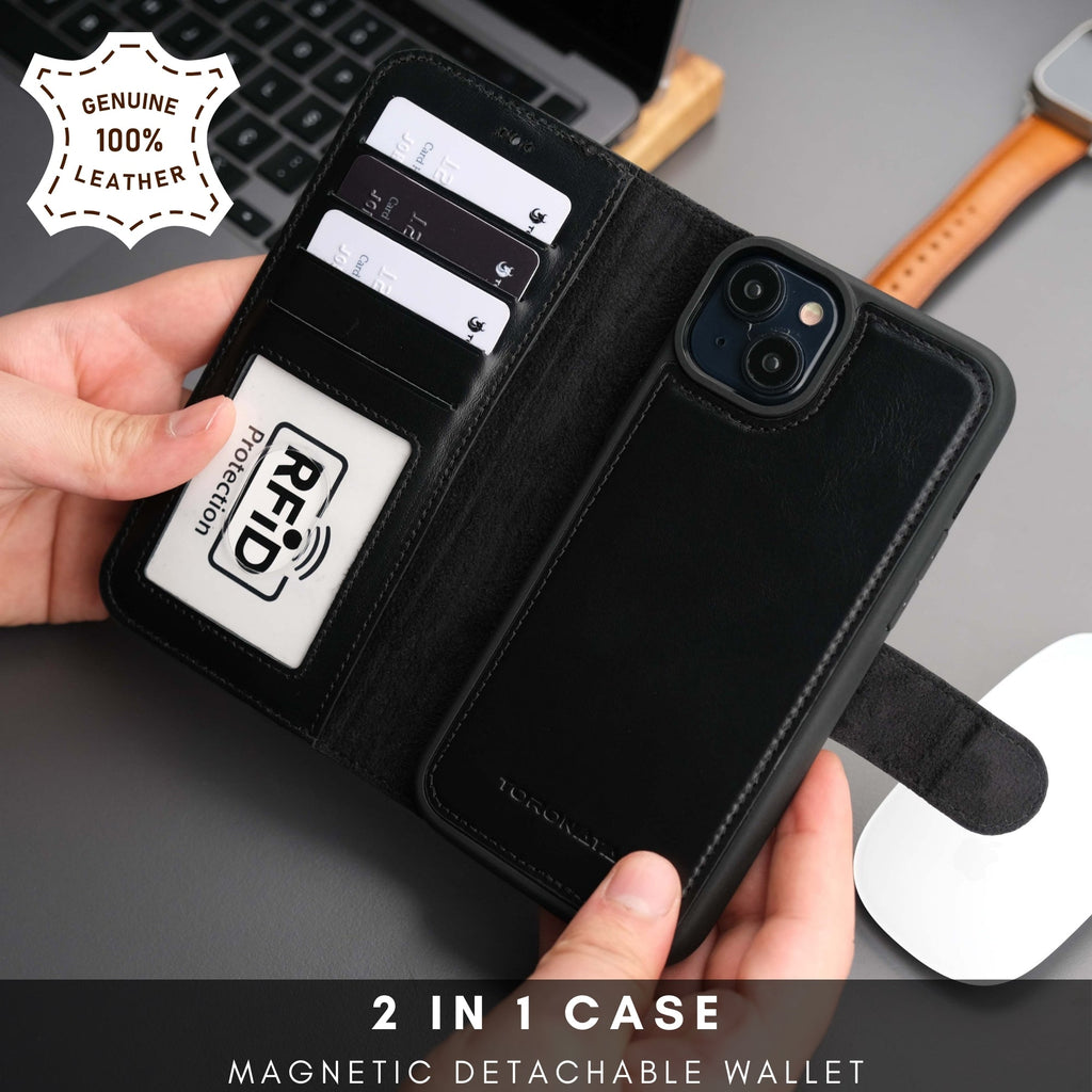 Casper Leather iPhone 14 Plus Wallet Case | MagSafe