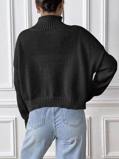 Bow Turtleneck Long Sleeve Sweater for Women Fashion-3