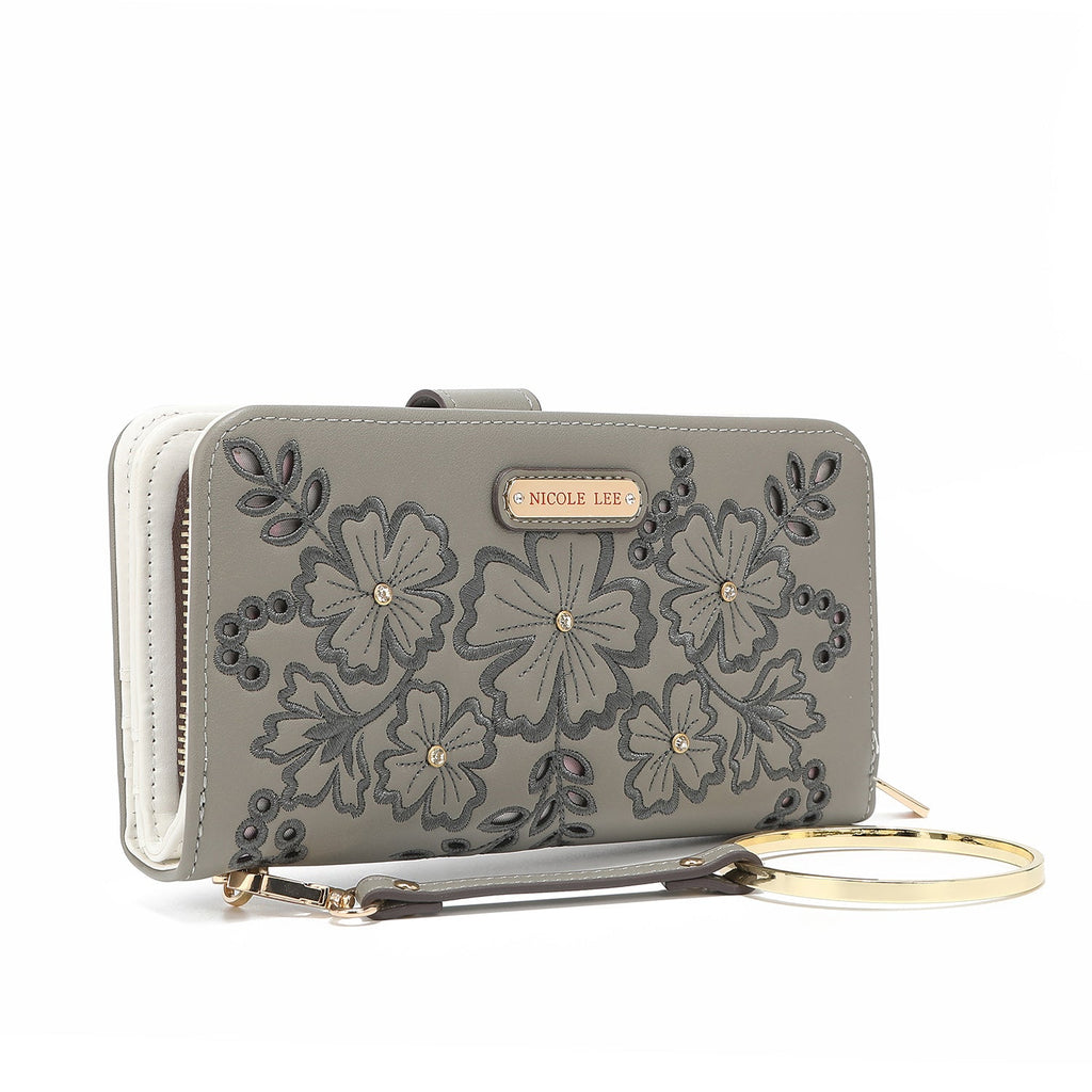 CARTERA FASHION "FLORAL" CON CREMALLERA-1