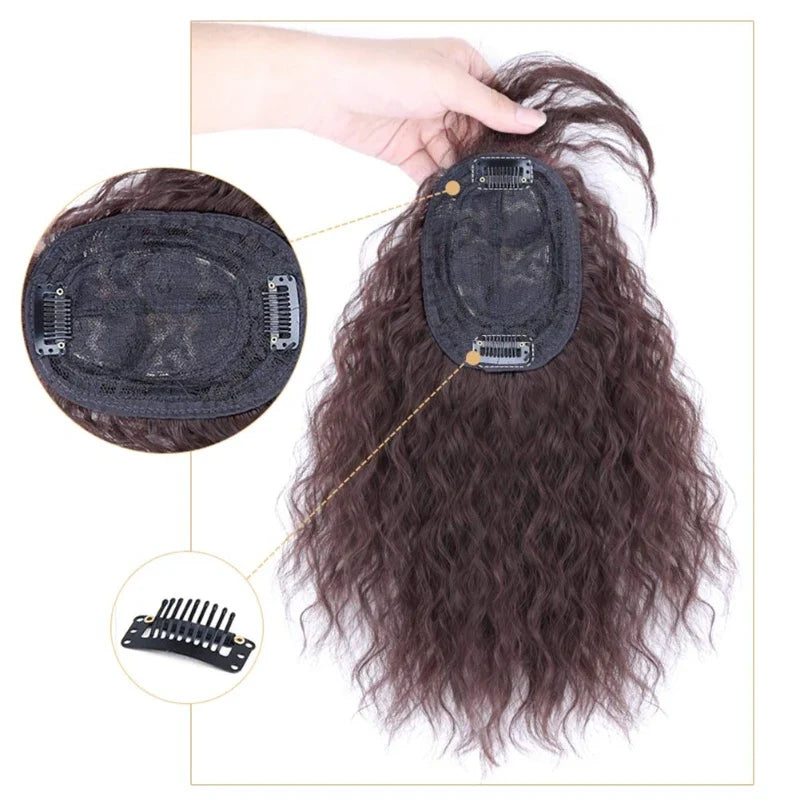 Fashion Curly Topper Clip in Hairpiece for Women-1