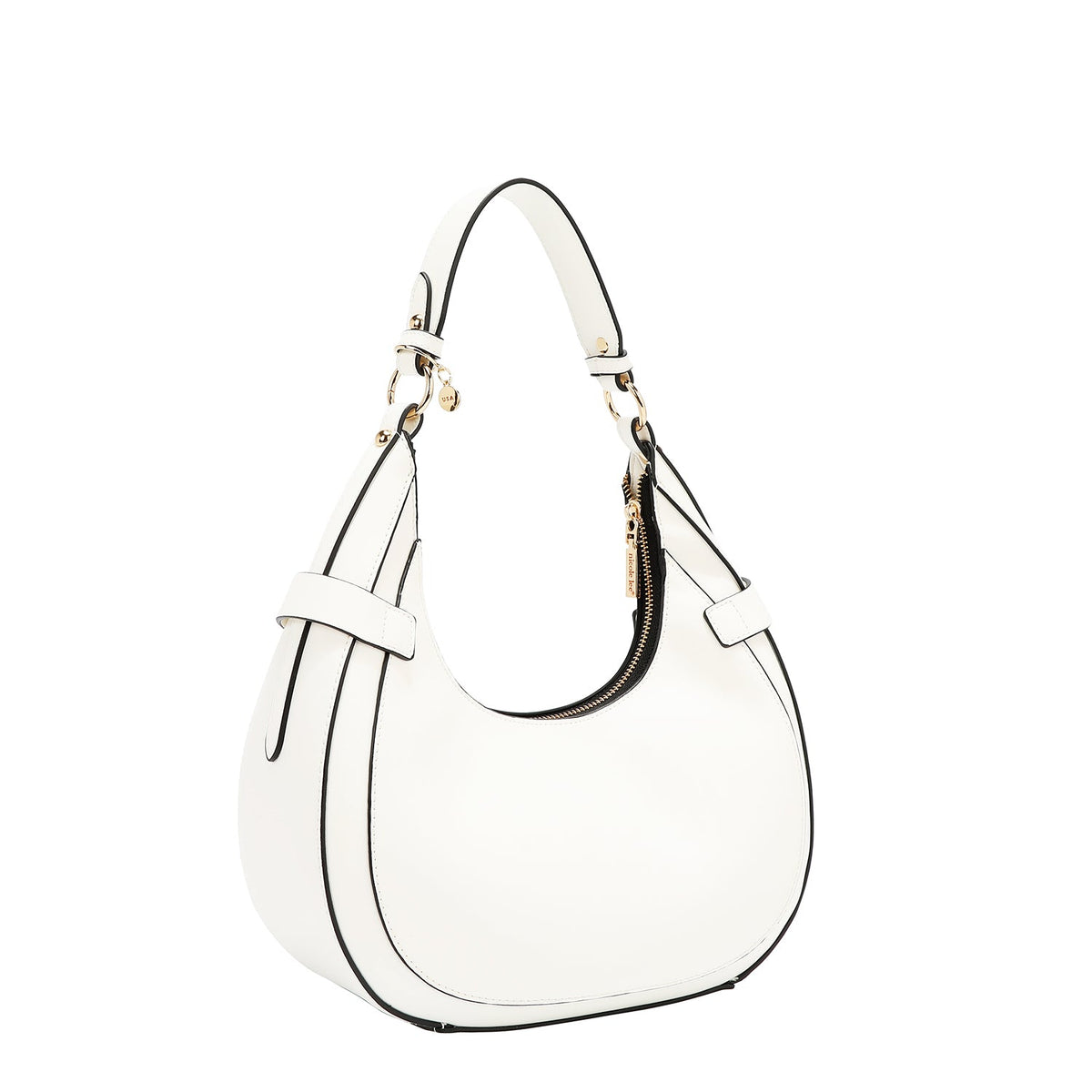 BOLSO DE HOMBRO CON RECORTE GEOMÉTRICO (BLANCO)