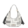 BOLSO DE HOMBRO CON RECORTE GEOMÉTRICO (BLANCO)