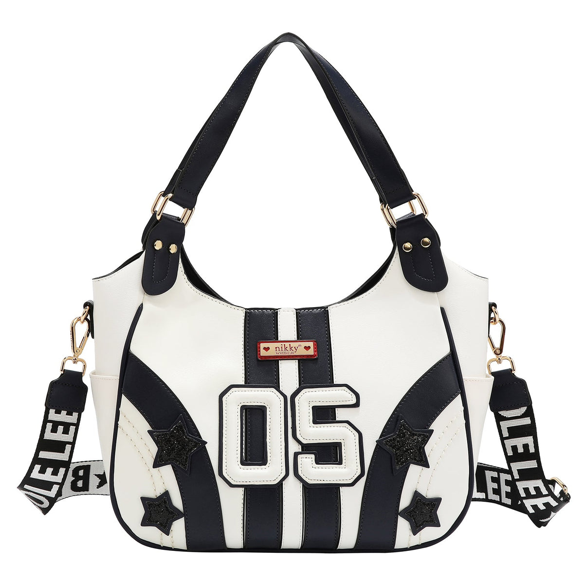 BOLSO HOBO VARSITY (BLANCO)