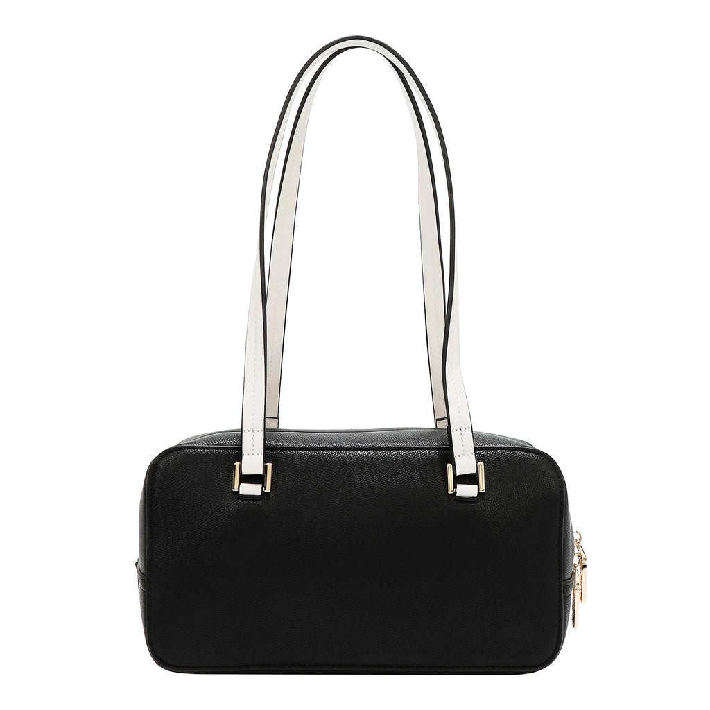 BOLSO DE HOMBRO CON BOLSILLO Y BLOQUES DE COLOR (NEGRO)