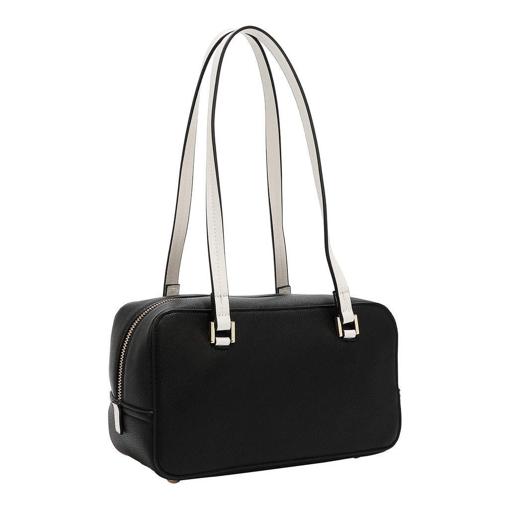 BOLSO DE HOMBRO CON BOLSILLO Y BLOQUES DE COLOR (NEGRO)