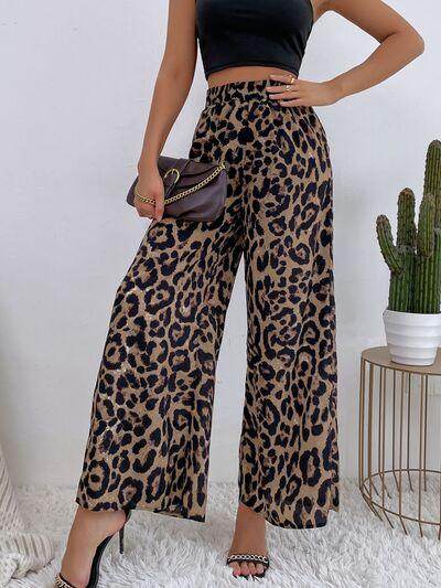 Printed Elastic Waist Wide Leg Pants for Women Fashion-2