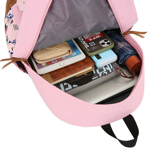 3 Piece Floral Backpack Set