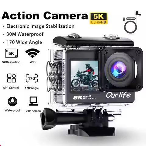 4K Sports Action Camera with WiFi Mini Cam Black